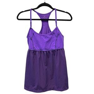 ATHLETA Retreat Tank Top Size Medium Morning Glory Purple Racerback Built in Bra